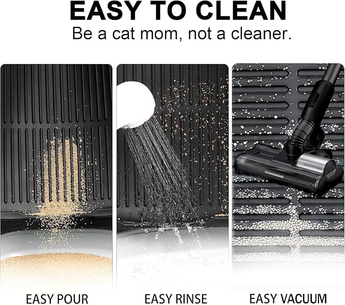 Heavy-Duty Cat Litter Mat: 10,000 Scratch Motions Tested | XL Extra-Thick Silicone Mat - No Holes for 3 Years