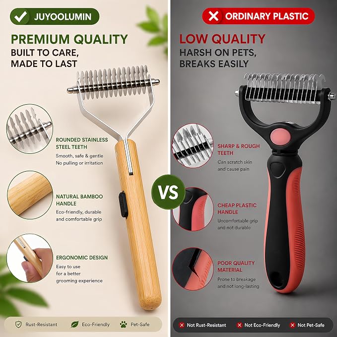 Cat Brush for Long Haired Cats - Long Hair Cat Brush & Comb Tool | Dematting Comb for Cats & Undercoat Brush for Cats - Cat Deshedding Brush Tool, Effective Pet Hair Remover & Cat Grooming Kit