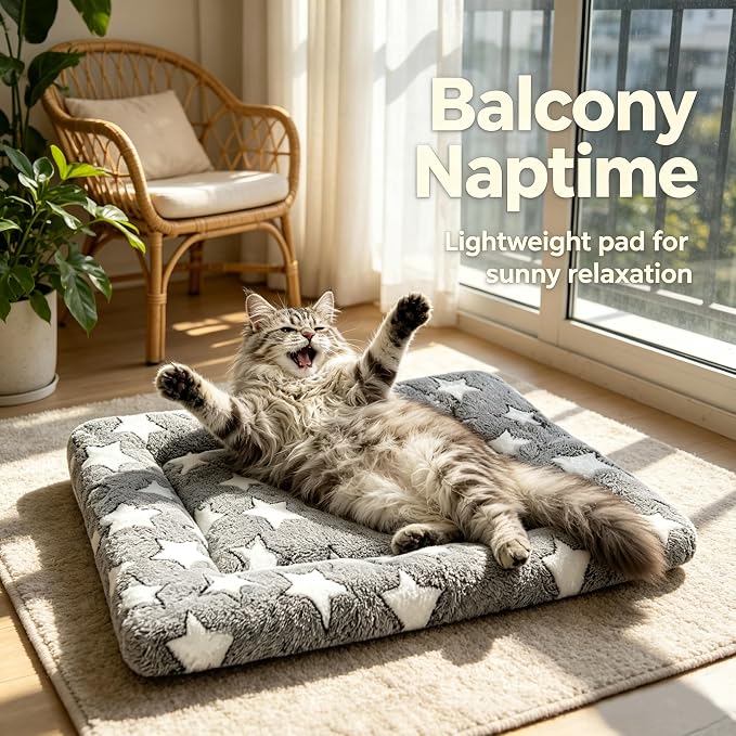 Dog Bed Mat - Soft and Comfortable Dog Kennel Cat Bed, Washable Dog Bed or Cat Bed, Suitable for Dog Crate Ped, Cat Cage BedGray, 18" L x 14" W x 1.5" Th