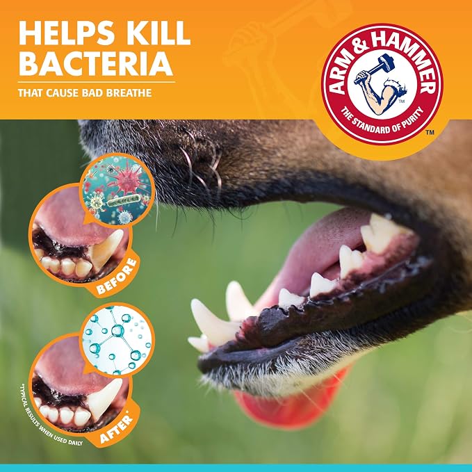 Arm & Hammer for Pets Enzymatic Dog Dental Care Kit, Chicken Flavor Toothpaste with Baking Soda for Plaque, Tartar, and Bad Breath, Double-Sided Toothbrush and Finger Brush Included, 2.5 Oz