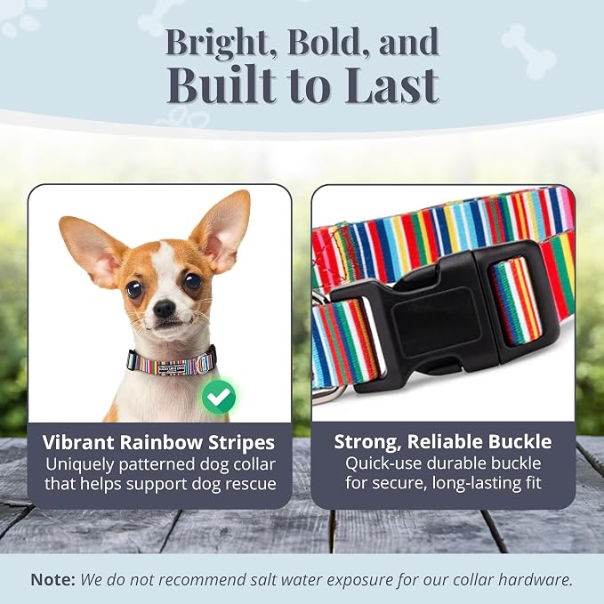 Lucky Love Dog - Adjustable Dog Collar with Easy Click Buckle for Small Ones, Durable, & Comfortable for Male & Female Dogs, Pet Collar for Puppies & Adult Dogs - Hippie, XS
