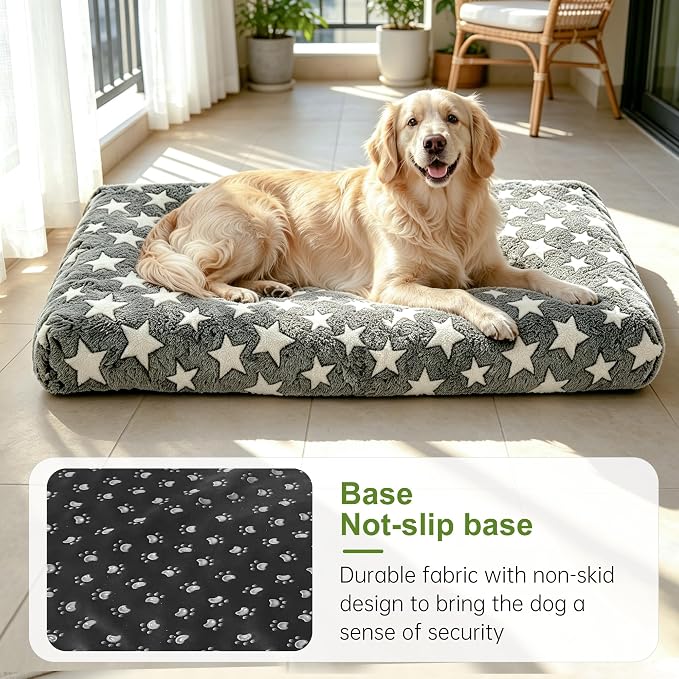 Orthopedic Dog Bed for Large Dogs with Removable Washable Cover | Orthopedic foam support, egg-crate design for joint pain relief, breathable cover, non-slip bottom, crate-friendly travel bed