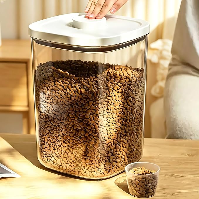 TBMax Dog Cat Food Storage Container 10 Lbs, Stackable Pet Food Dog Treat Container with Pop Up Lids, Airtight Food Storage Bin for Kitchen Organization