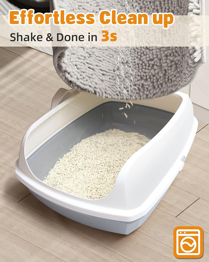 Cat Litter Mat Litter Trapping Mat, 22"x15" Plush Cat Litter Rug Catcher, Easy to Clean, Machine Washable
