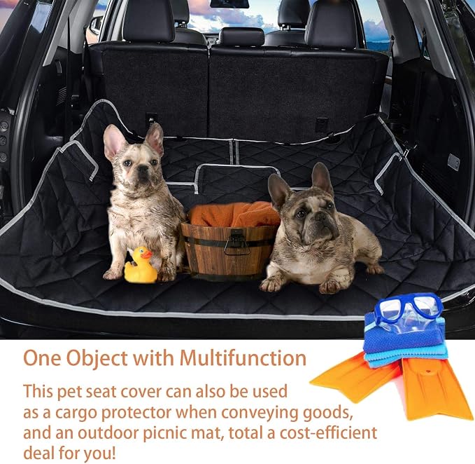 petalage Dog Car Seat Cover Waterproof 56” x 50“ for for Trucks Cars & SUVs Back Seat Heavy-Duty Nonslip Pet Car Seat Cover Protector