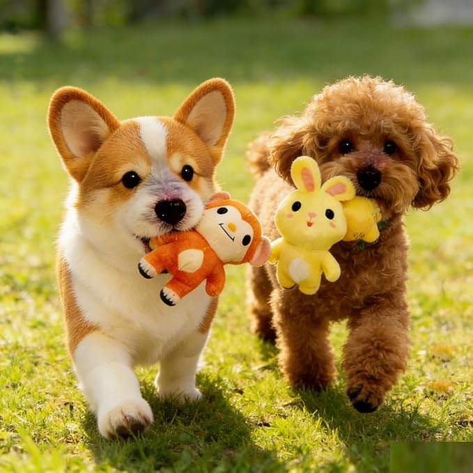 30 Pcs Dog Squeaky Toys, Cute Plush Small Dog Toys with Squeakers, Interactive Puppy Chew Toys for Small Medium Dogs to Keep Them Busy
