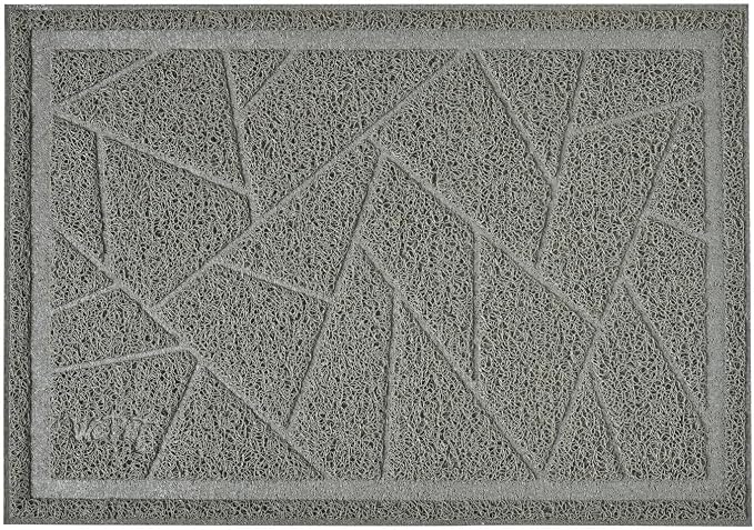 Cat Litter Box Mat, Kitty Premium PVC Pad, Durable Trapping Rug, Phthalate Free, Urine-Resistant, Scatter Control, Mosaic, XXL 47 x 35 Inch, Cadet Grey