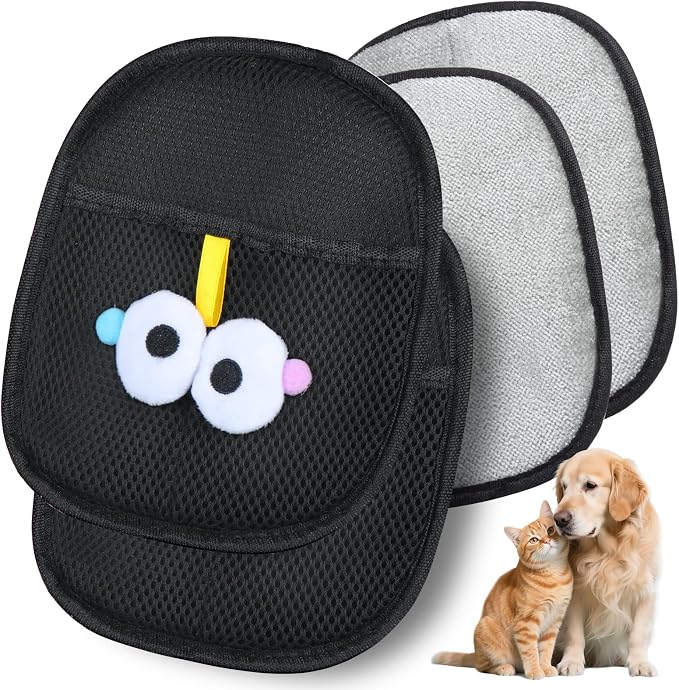 Pet Hair Removal Glove for Cats & Dogs 2PCS, Reusable and Washable Pet Hair Remover Tool for Clothing, Couch, Carpet, Car Seat