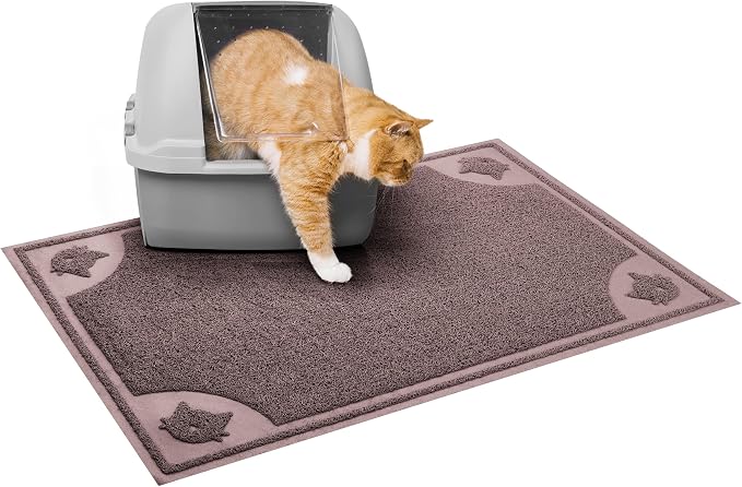 Mr. Pen- Large Cat Litter Mat, 23.5”X 35.2”, Brown | Trapping Mat for Litter Box, Cat Rug, Large
