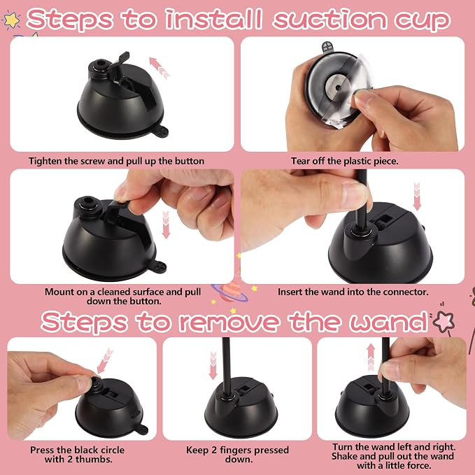 Interactive Bird Simulation Cat Toy Set, Cat Wand Toys, Self-Holding Suction Cups Base, Includes 6 Detachable Replacement Feather Toys