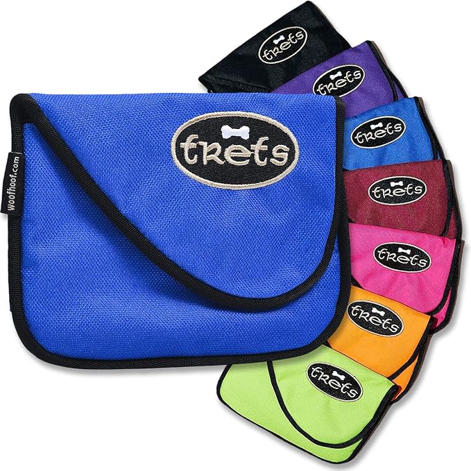 Dog Treat Pouch, Blue Training Treat Pouch - Clip On Dog Treat Holder, Innovative No Spill Design, Magnetic Flap, Expandable Gusset, Made of Durable Nylon, Machine Washable
