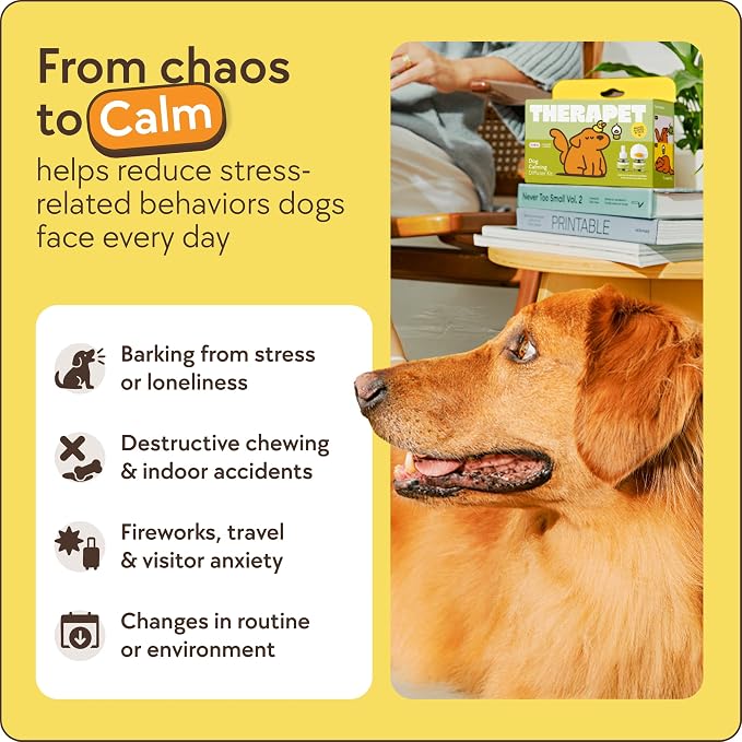 TheraPetMD 2-Pack 120-Days Dog Calming Diffuser Kits - Dog Pheromone Diffuser for Stress, Destructive Behavior, Pee Accidents, Separation Anxiety, Barking & Chewing - 120-Days Refills - Box May Vary