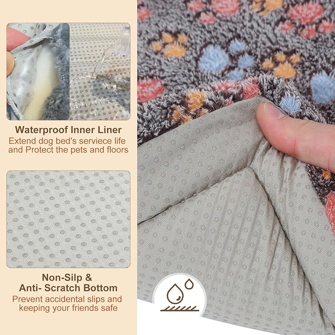 BEAUTYZOO Dog Crate Pad Washable Ultra Soft Pet Kennel Mat XLarge, 48" Gray | Ultra Soft Crate Pad,Anti-Slip Bottom,Waterproof Lining Protects Floors & Furniture,Comfortable Cozy Mats for Cage Car Travel