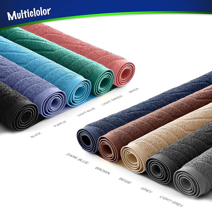 Cat Litter Box Mat(No. 02-2), Kitty Premium PVC Pad, Durable Trapping Rug, Phthalate Free, Urine-Resistant, Scatter Control, L 35 x 23, Beige