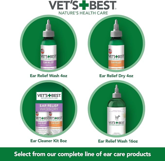 Vet's Best Dog Ear Relief Wash with Aloe, Chamomile & Tea Tree Oil, 4 oz