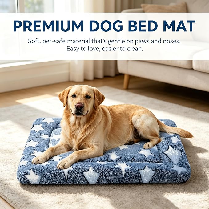 Dog Bed Mat - Reversible Dog Crate Bed Mats, Soft & Breathable Kennel Pad, Durable Crate Bed for Small Medium Large Dogs & Cats
