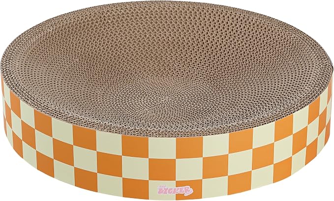 CSR1010G Nelson 20.13" Modern Cardboard Round Bowl Cat Scratcher with Catnip, Citrus
