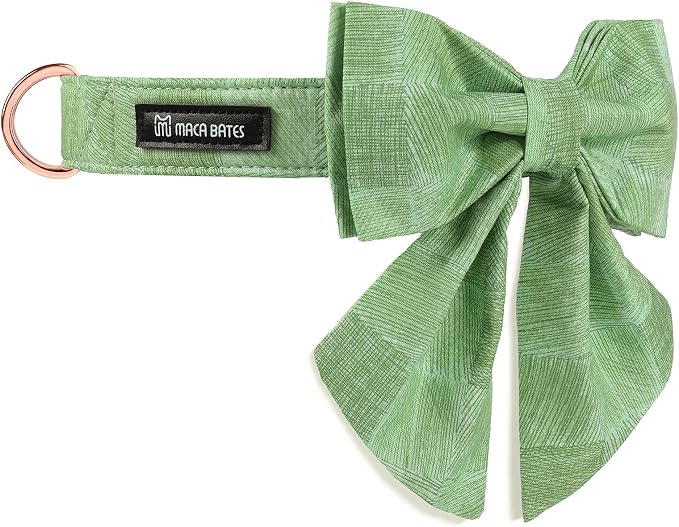 Maca Bates Dog Collar-Colorful Grid and Ripple Pattern Sailor Bow Tie,Adjustable Collar with Metal Buckle for Cat and Dog