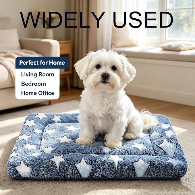 Dog Bed Mat - Soft Crate Pad for Kennel, Durable Pet Bed for Small Dogs & Cats - Comfort Support for Pet Crate, Cage, House