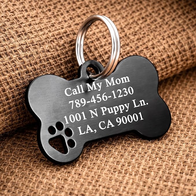 Ultra Joys Dog Tags Personalized for Pets - Hollow Paw Custom Pet ID Tag - Engraved Dog Tag for Large Dogs - Custom Your Own