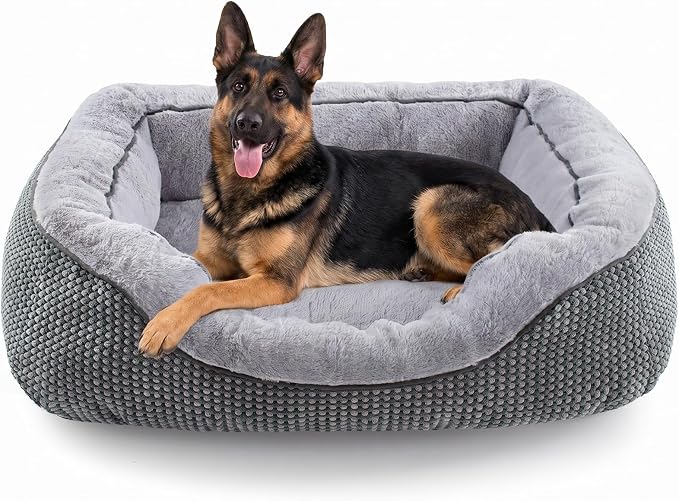 INVENHO XL Dog Beds Large Sized Dog, Washable Orthopedic Warming Soft Sleeping Durable with Anti-Slip Bottom