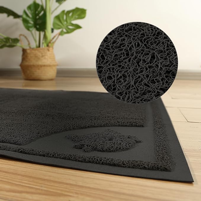 Mr. Pen- Large Cat Litter Mat, 23”x 35”, Black Cat Litter Box Mat | Cat Litter Mat Litter Trapping Mat, Cat Mats for Litter Large, Litter Mat for Litter Box, Large Litter Mat