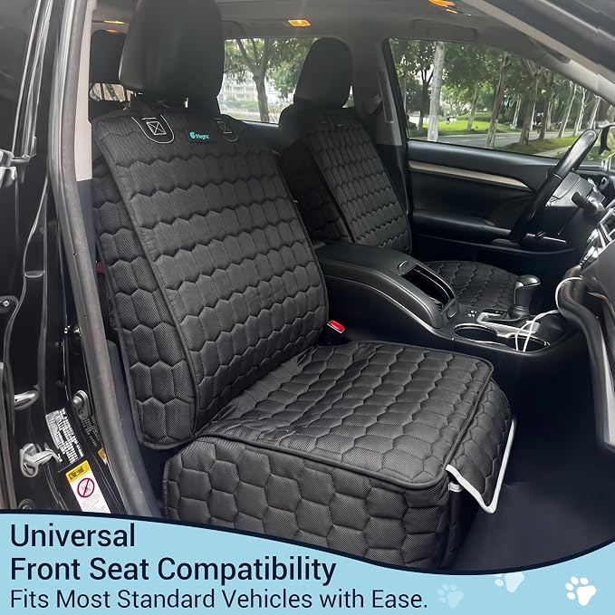 Meginc 2 Pack Front Seat Covers for Dogs, 600D Waterproof Dog Car Seat Covers with Side Flaps Non Slip Scratch Proof, Captain Chair Car Seat Protector Cover for Pets & Daily Use, Fits Cars SUV Trucks