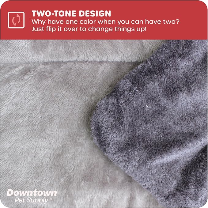Downtown Pet Supply Medium Fleece Dog Crate Mat, Charcoal/Silver, 29 in x 20 in