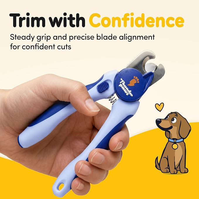 LED Dog Nail Clippers with Light Illumination, Trimmers with Protective Guard, Safety Lock and Nail File - Suitable for Large and Small Dogs & Cats (Blue)