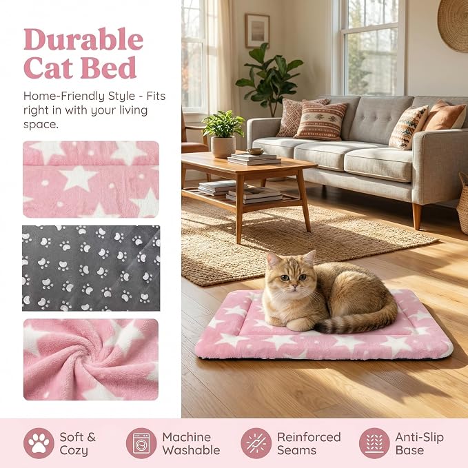 Cat & Dog Bed Mat - Reversible Dog Crate Bed Mats, Soft & Breathable Kennel Pad, Durable Crate Bed for Extra Small Dogs & Cats
