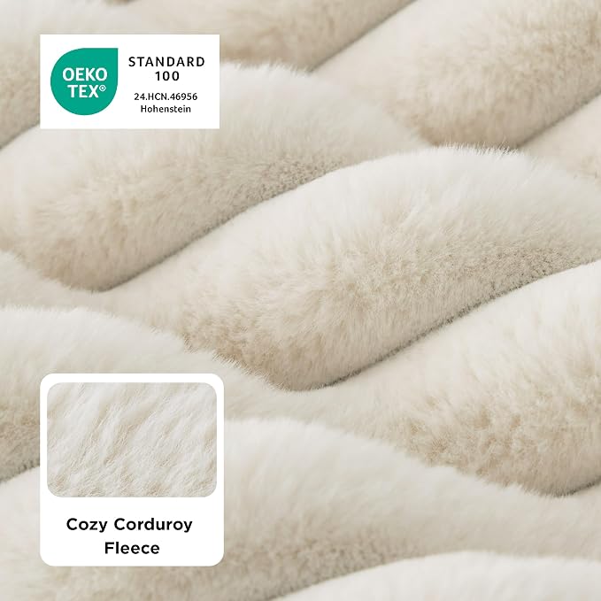 Bedsure ComfyFleece™ Cute Dog Bed, Large Sized Dog Crate Pillow 35x22 Cream | Aesthetic Crate Bed for Balanced Support Cute Chopped Foam Pad with Removable Washable Cover Non-Slip Waterproof Cozy Pet Mat
