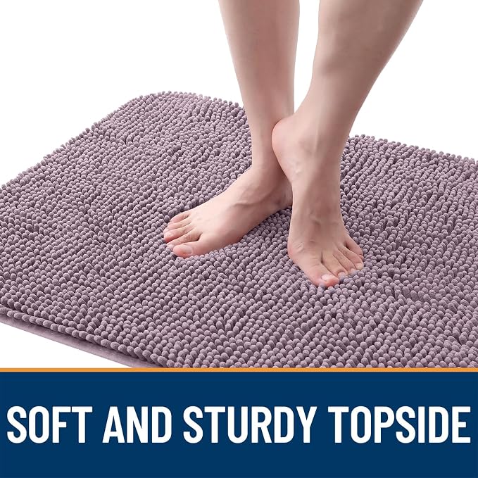 OLANLY Dog Door Mat for Muddy Paws 45x27, Super Absorbent Chenille Mud Mat | Deep Plum, Absorbs Moisture and Dirt, Non-Slip Machine Washable Doormat, Quick-Drying Indoor Entryway Floor Carpet for Dogs