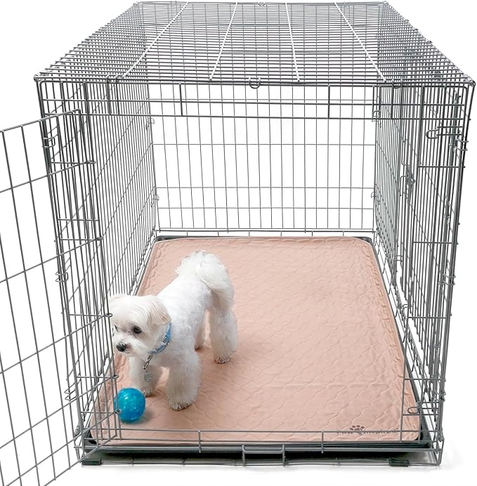 Paw Inspired Washable Crate Liners for Dogs, 47x29 Inch, 2 Pack | Fits 48 Inch Kennels, Leakproof, Non-Slip Pee Pads, Reusable Puppy Pads for Potty Training, Whelping, Waterproof Pet Mat
