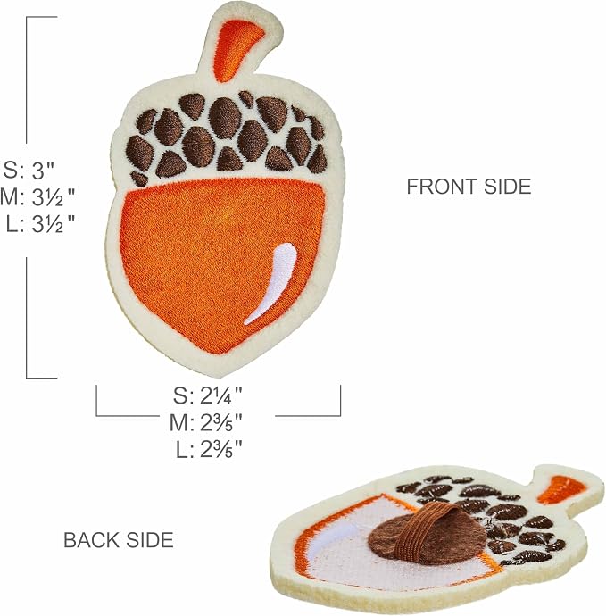 Blueberry Pet Thanksgiving Fall Pumpkin and Acorn Adjustable Dog Collar with Detachable Accessory, Small, Neck 12"-16"