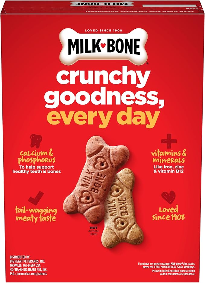 Milk-Bone Flavor Snacks Small Dog Biscuits, Flavored Crunchy Dog Treats, 24 Oz. Box (Pack of 2)
