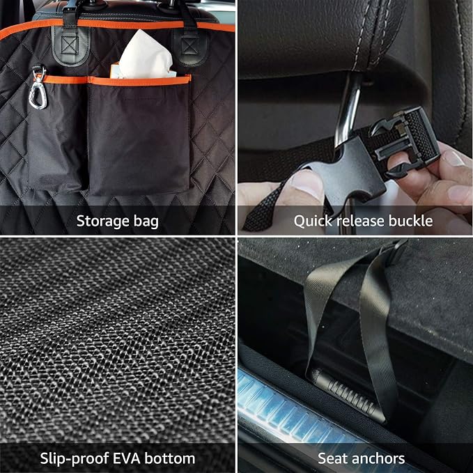 Cargo Liner for Dogs Waterproof Pet Cargo Covers for SUV with Bumper Flap Protection Heavy Duty Nonslip Dog Trunk Cargo Protector Washable Dog Seat Cover for Universal and Large Size SUVs