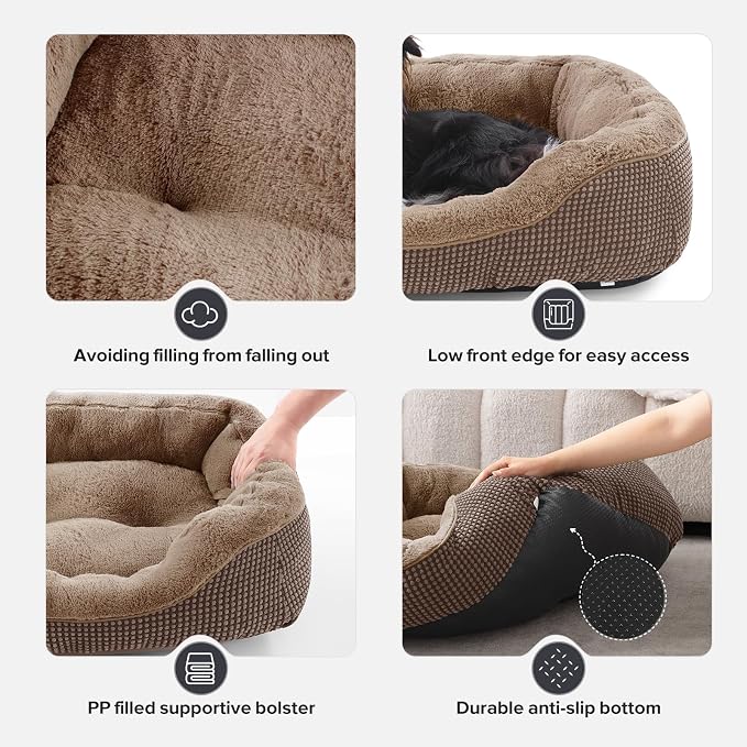 INVENHO Large Dog Beds Large Sized Dog, Washable Orthopedic Warming Soft Sleeping Durable with Anti-Slip Bottom