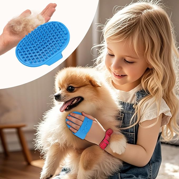 NVNAN Pet Shampoo Brush and Massage Bath Brush | Adjustable silicone shampoo brush for dogs and cats, ideal for bathing, shower scrubbing, massage, and loose hair removal