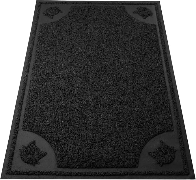 Mr. Pen- Large Cat Litter Mat, 23”x 35”, Black Cat Litter Box Mat | Cat Litter Mat Litter Trapping Mat, Cat Mats for Litter Large, Litter Mat for Litter Box, Large Litter Mat