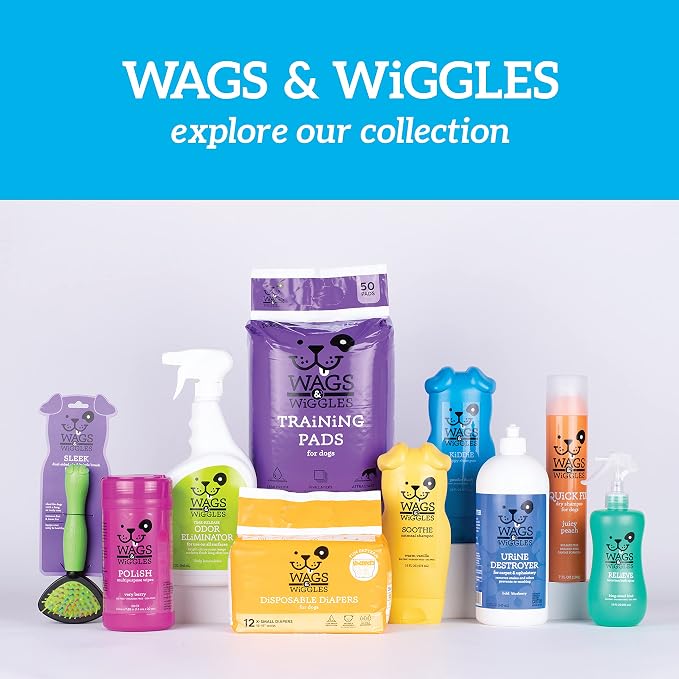 Wags & Wiggles Quick Fix Dog Dry Shampoo, Juicy Peach, 7 Oz | Waterless grooming formula, for quick touch-ups between baths, fresh scent, for daily dog grooming use