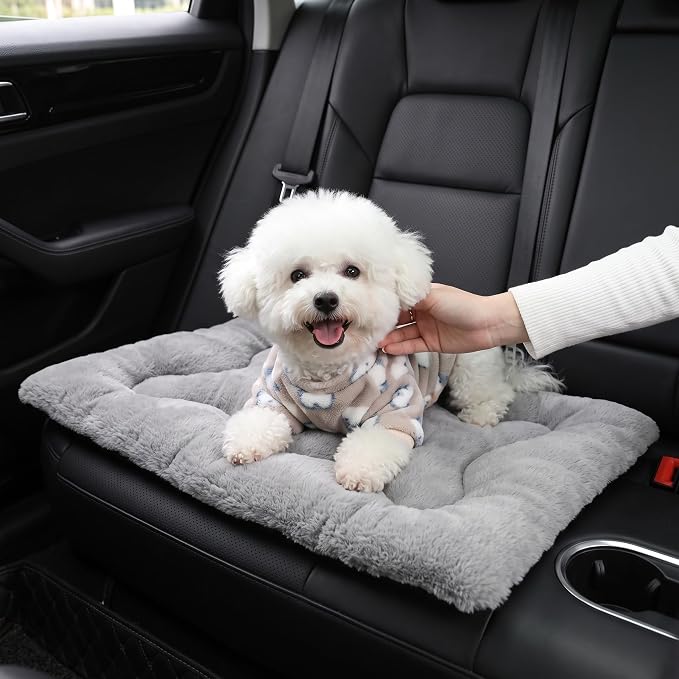 Dog Bed 24" for Metal Crate Pad, Washable Kennel Mat for Small Puppy & Cats | Soft faux rabbit fur, non-slip,machine wash/dry, plush cushioning, for crates, floors & travel, multiple sizes for all breeds