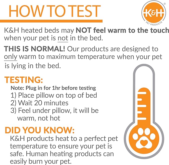 K&H Cat Window Perch, Heated Kitty Sill, Safety Listed, 24x14in, Fleece | Orthopedic Cat Window Hammock Bed Holds 40LBS, Washable Cover, Heated Kitty Windowsill Bed Seat for Indoors, Cream Fleece