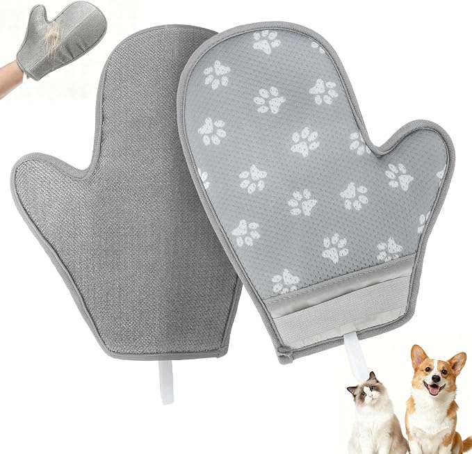 Pet Hair Removal Glove for Dogs & Cats, Washable Reusable Electrostatic Magic Brush Pet Hair Remover Glove, Upgraded Fur Removal Tool Grooming for Carpet Couch Sofa Clothing Car Seat, M