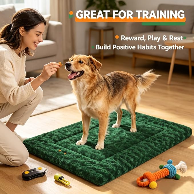 Dog Bed Mat - Dog Crate Pad - Reversible Dog Mat for Pet Comfort - Soft Bed Pads with Dual-Sided Design for All Seasons - Durable, Machine Washable Mat for Crates, Travel, and Home