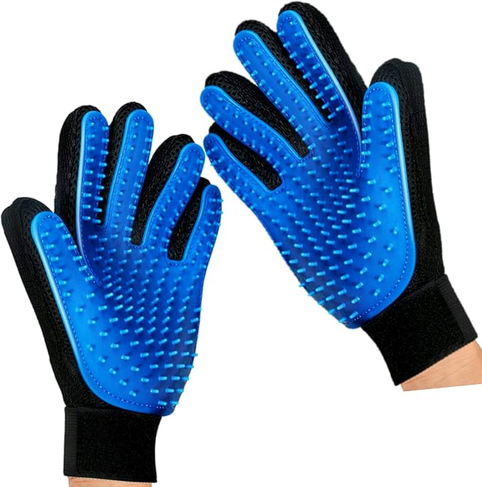Mr. Peanut's Pet Grooming Glove – 259 Soft Silicone Pins, Breathable Mesh & Adjustable Wrist Strap – Deshedding, Massaging Mitt for Dogs, Cats, Bunnies & Horses