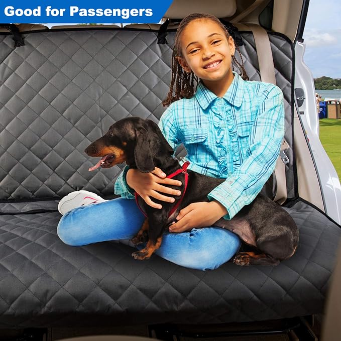 VIEWPETS Bench Car Seat Cover Protector - Waterproof, Heavy-Duty and Nonslip Pet Car Seat Cover for Dogs with Universal Size Fits for Vehicles, Trucks & SUVs(Grey)