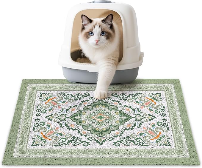 Unicorn Catcher 24"x15" Cat Litter Mat Non-Slip Washable Litter Box Mat | High-Density PVC Litter Catcher Mat Efficiently Traps Scattered Litter From Paws To Keep Floors Clean