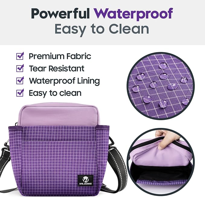 Dog Treat Pouch for Training, Magnetic Dog Walking Bag and Fanny Pack | Large treat pocket with poop bag dispenser, clicker and bowl; hands-free for dog training, walks, park trips and travel
