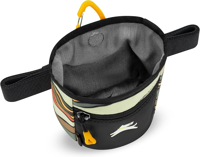Goodie Treat Bag, Dog Treat Training Pouch | Magnetic Closure | 3 Ways to Wear | Hands-Free Waist Belt | Water-Resistant Recycled Vegan Fabric (Ventura '73)