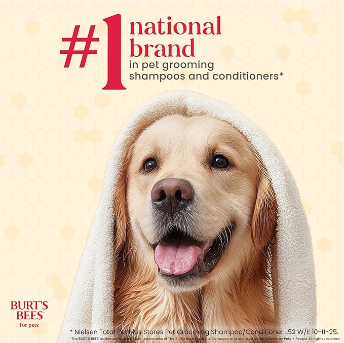 Burt's Bees Manuka Honey Oatmeal Dog Conditioner, Coconut Oil, 10 Fl Oz | Colloidal oatmeal, 95 percent natural origin, free of sulfates, parabens, and phthalates, leaves coat soft and shiny